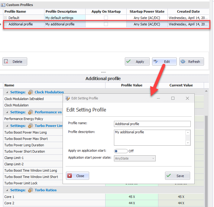 Quick CPU Advanced CPU settings