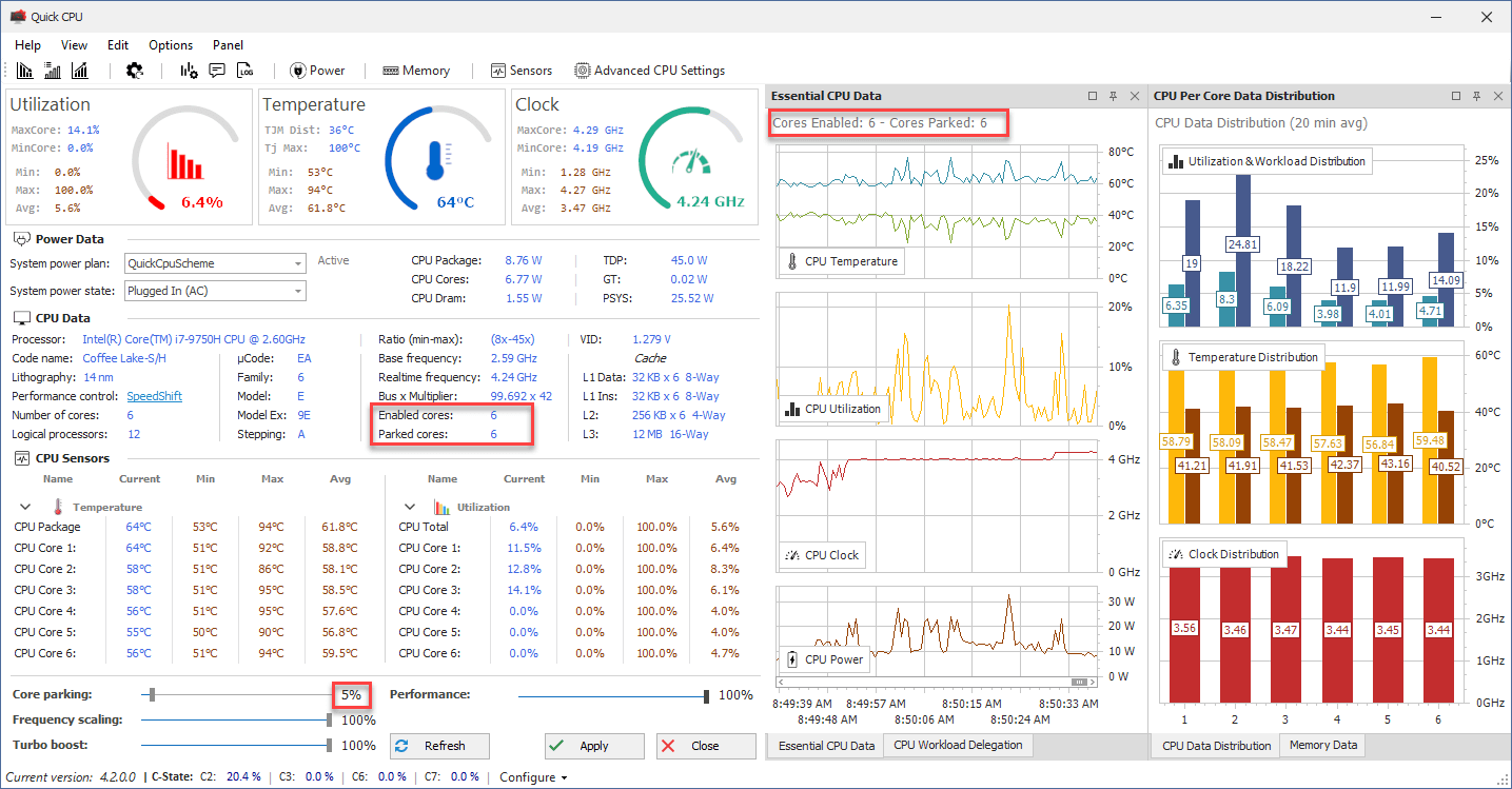 Quick CPU Advanced CPU settings