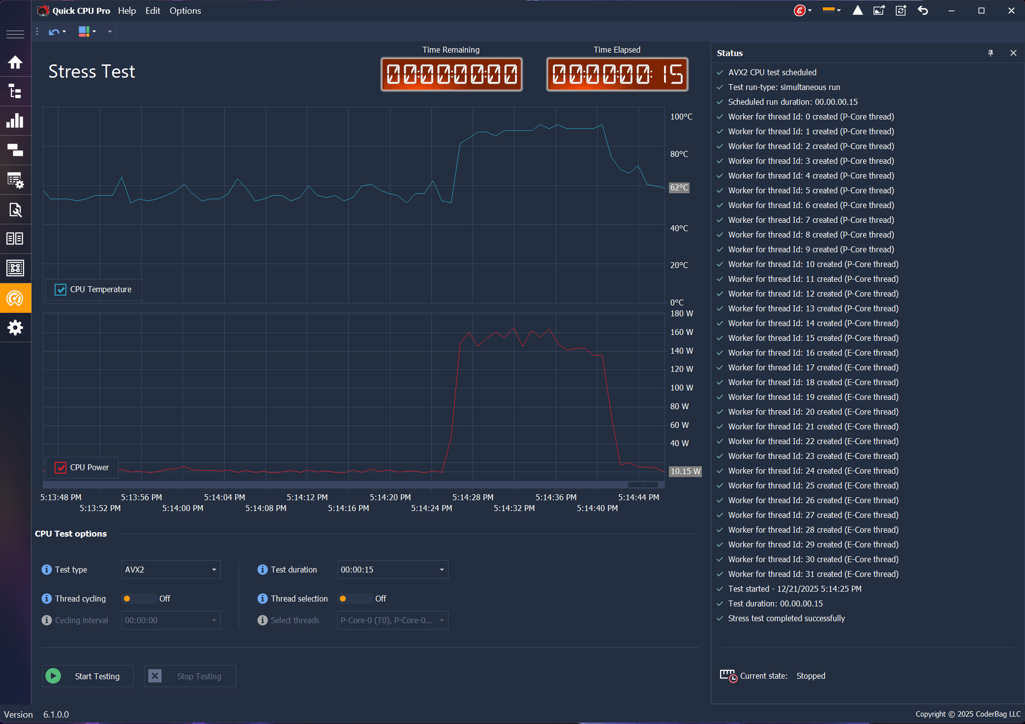Quick CPU Stress Test